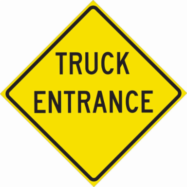 Truck Entrance Sign, 24" H x 24" W x 0.090" D, Aluminum