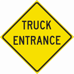 Truck Entrance Sign, 24" H x 24" W x 0.090" D, Aluminum