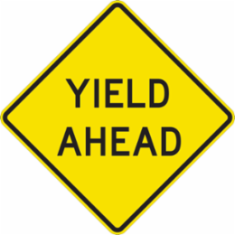 Yield Ahead Sign, 24" H x 24" W x 0.090" D, Aluminum