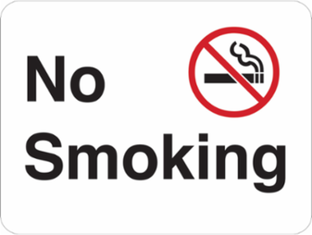No Smoking Sign, 18 " H x 24 " W x 0.090 " D, Aluminum