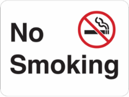 No Smoking Sign, 18 " H x 24 " W x 0.090 " D, Aluminum