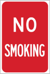 No Smoking Sign, 18" H x 12" W x 0.090" D, Aluminum