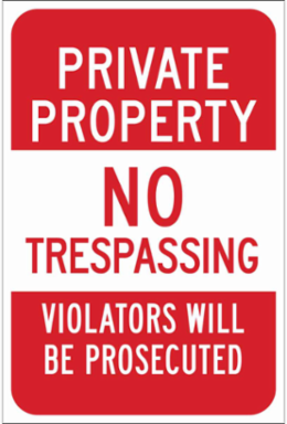 Private Property No Trespassing Violators Will Be Prosecuted Sign, 18" H x 12" W x 0.090" D