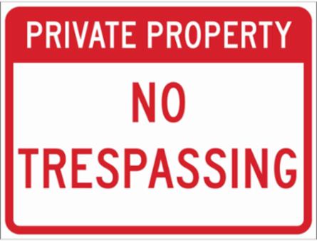 Private Property No Trespassing Sign, 18" H x 24" W x 0.090" D