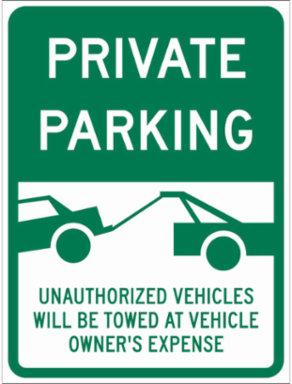 Private Parking Private Parking Sign, 24" H x 18" W x 0.090" D, Aluminum