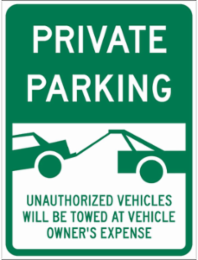 Private Parking Private Parking Sign, 24" H x 18" W x 0.090" D, Aluminum
