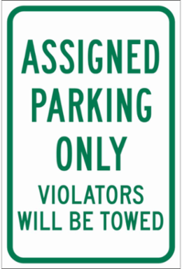 Assigned Parking Only Sign 18 Inch x 12 Inch Aluminum, High-Intensity Reflective