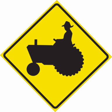 Tractor Picto Sign, 24" H x 24" W x 0.090" D, Aluminum