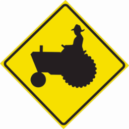 Tractor Picto Sign, 24" H x 24" W x 0.090" D, Aluminum