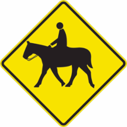 Horse Crossing Sign, 24" H x 24" W x 0.090" D, Aluminum