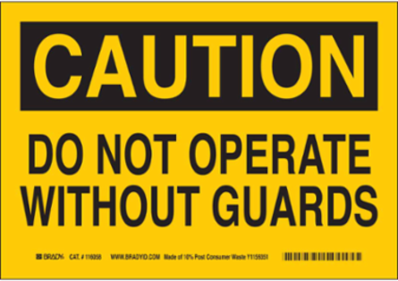 Caution Sign 7 Inch H x 10 Inch W, Polypropylene, Not Illuminated