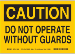 Caution Sign 7 Inch H x 10 Inch W, Polypropylene, Not Illuminated