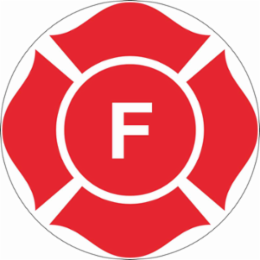 F Truss Marking Sign, 8" Dia, Red on White