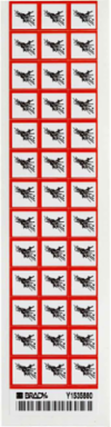 GHS Explosive Picto Labels: Vinyl, Black/Red on White, 0.625" H x 0.625" W, 0.625" H x 0.625" W x 0.004" D