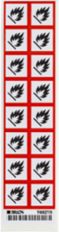 Flammable Symbol GHS Labels, 1" H x 1" W x 0.004" D