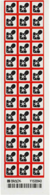 GHS Health Danger Picto Labels: Vinyl, Black/Red on White, 0.625" H x 0.625" W, 0.625" H x 0.625" W x 0.004" D