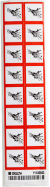 GHS Explosive Picto Labels: Paper, Black/Red on White, 1" H x 1" W