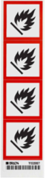 GHS Flammable Picto Labels: Paper, Black/Red on White, 2" H x 2" W