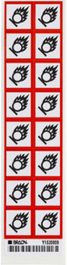 GHS Oxidizing Picto Labels: Paper, Black/Red on White, 1" H x 1" W