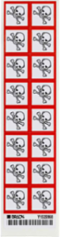 GHS Severe Toxic Picto Labels: Paper, Black/Red on White, 1" H x 1" W