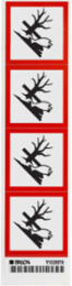 GHS Environmental Picto Labels: Paper, Black/Red on White, 2" H x 2" W