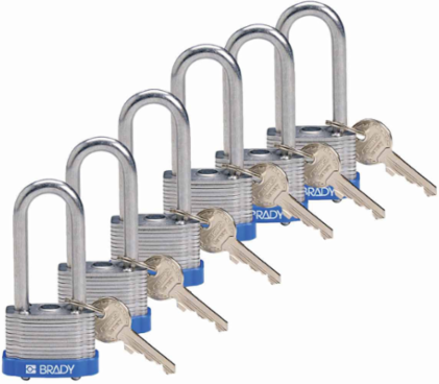 Key Retaining Steel Padlock, 2 Inch Shackle Clearance, 5-Pin Cylinder, Keyed Alike