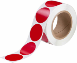 Aisle Marking Tape Dots, Red, 2 Inch Diameter, Vinyl, Outdoor Use