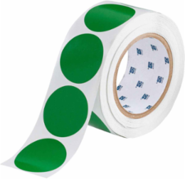 Adhesive Vinyl Aisle Marking Tape Dots, 2 Inch, Green, Permanent Acrylic Adhesive