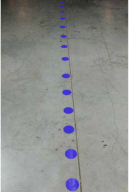 Aisle Marking Tape Dots, 2 Inch, Adhesive Vinyl, White, 500 per Roll