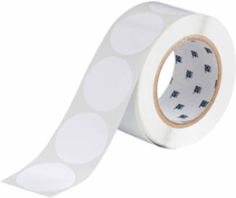 Aisle Marking Tape Dots, 2 Inch, Adhesive Vinyl, White, 500 per Roll