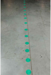 Roll Mounted Aisle Marking Dots - Adhesive Vinyl, Solid Color, White, 3"