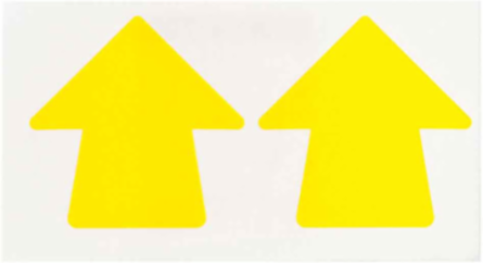 Yellow Aisle Marking Tape Arrows, 2 Inch Size, Vinyl, Permanent Acrylic Adhesive