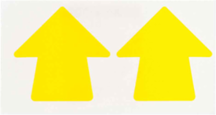 Arrow Marking Tape, Yellow, Vinyl, 3 Inch x 3 Inch, Permanent Adhesive