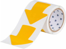 Aisle Marking Tape Arrows - Yellow Vinyl, 4 Inch x 4 Inch, Permanent Adhesive
