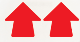Vinyl Direction Arrows, 3" W x 3" L, Roll of 100 Each, Red