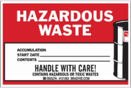 HAZARDOUS WASTE ACCUMULATION START DATE CONTENTS Labels, Pack of 100 Labels