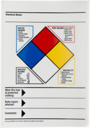 NFR HAZCOM Data Labels, 5.875" H x 4" W x 0.004" D, Pack of 100 Labels