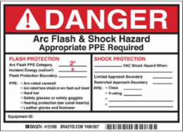 Arc Flash PPE Required Label - Adhesive Vinyl, 5 Inch x 7 Inch, 0.004 Inch Thick, Pack of 5