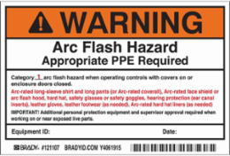 Arc Flash Labels - Class 1, 4 Inch H x 6 Inch W, Vinyl, Pack of 5, Black/Orange