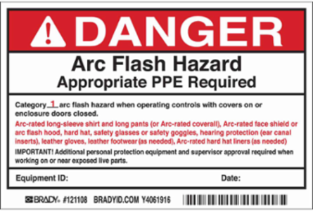 Arc Flash Label - 4 Inch H x 6 Inch W, Adhesive Vinyl, Class 1: Explosive Substances, Pack of 5