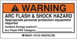 Arc Flash Labels, 2 Inch x 4 Inch, Adhesive Vinyl, Pack of 10, Outdoor Use