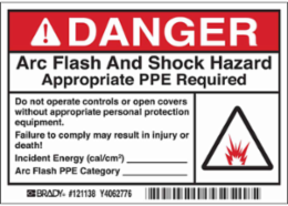 Arc Flash Labels, 3.5 Inch x 5 Inch, Adhesive Vinyl, Permanent Acrylic, Pack of 5