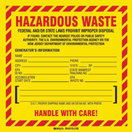 HAZARDOUS WASTE Labels, Pack of 100