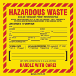 HAZARDOUS WASTE Labels