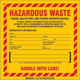 HAZARDOUS WASTE Labels, Pack of 50 Labels