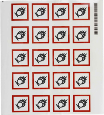 GHS Oxidizing Picto Label, 1.5" H x 1.5" W x .035" D