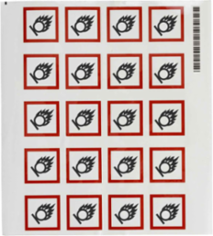 GHS Oxidizing Picto Label, 1.5" H x 1.5" W x .035" D