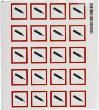 GHS Gas Pressure Picto Label, 1.5" H x 1.5" W x .035" D
