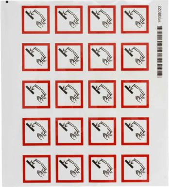 GHS Corrosive Picto Label, 1.5" H x 1.5" W x .035" D