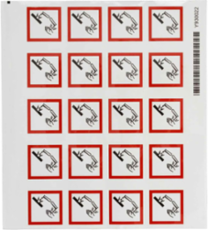GHS Corrosive Picto Label, 1.5" H x 1.5" W x .035" D